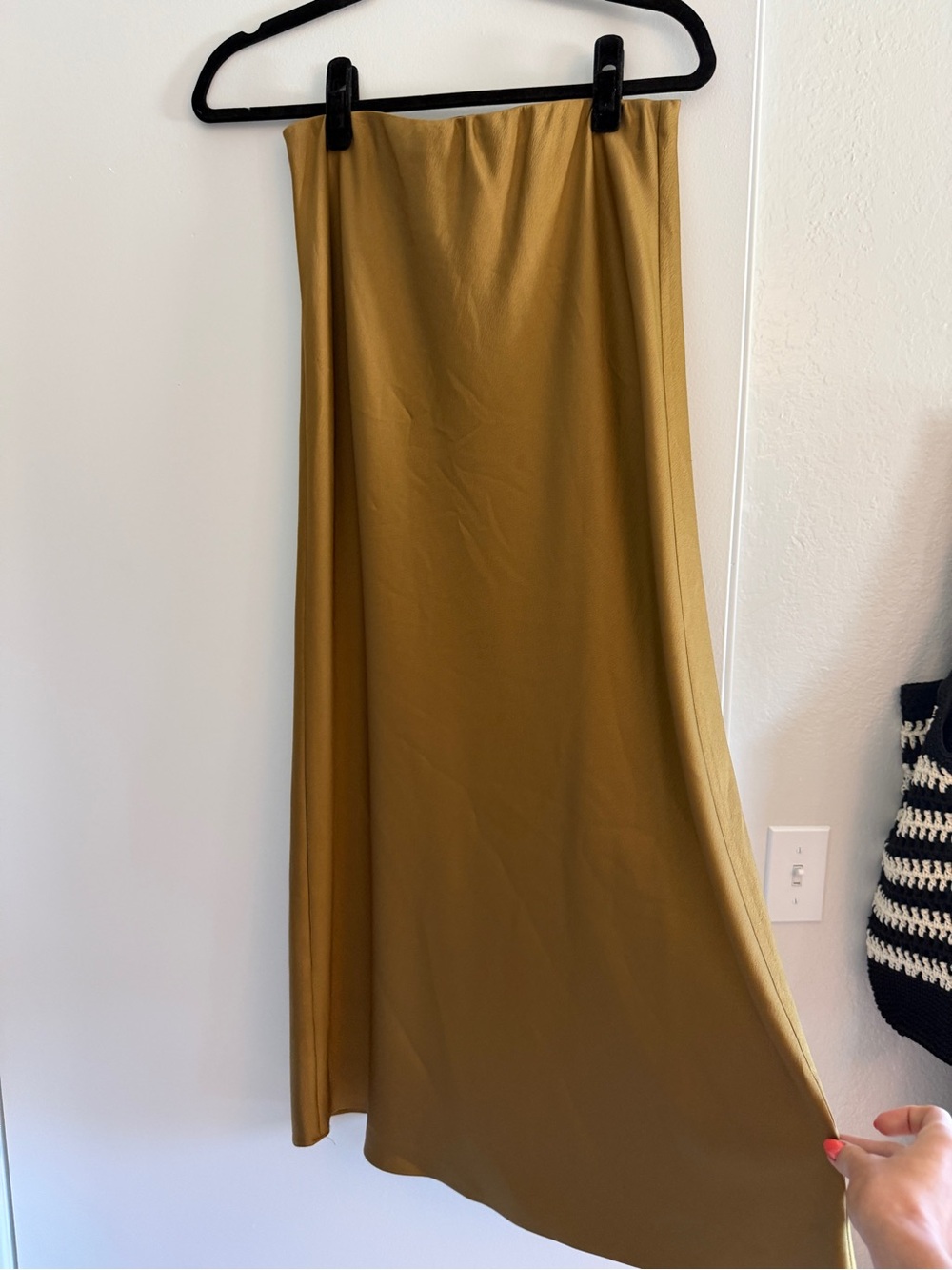 Jenni Kayne Gold Satin Midi Skirt